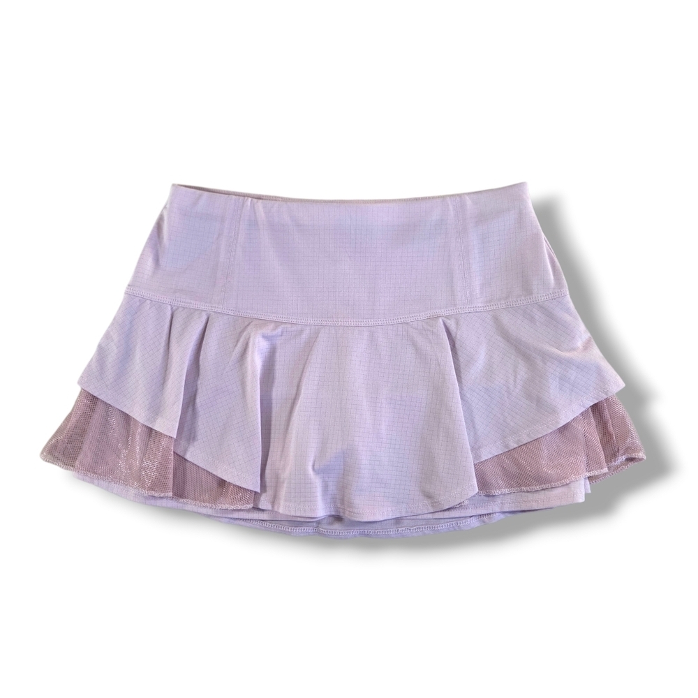 LUCKY IN LOVE Soft Pink Shimmery Tennis Pickleball Skort Skirt Small